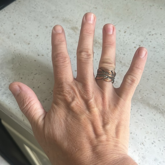 Boho Copper Toned Gypsy Wraparound Leaf Ring Lucky Brand - Picture 9 of 11